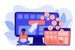 Illustration représentant le budget et les coûts de création d’un site vitrine
